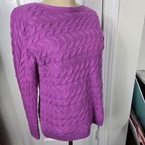 Talbots Vibrant Cable Knit Sweater - Pink